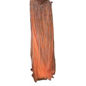 NEW TONY BOWLS women's strapless cross bodice gown in orange